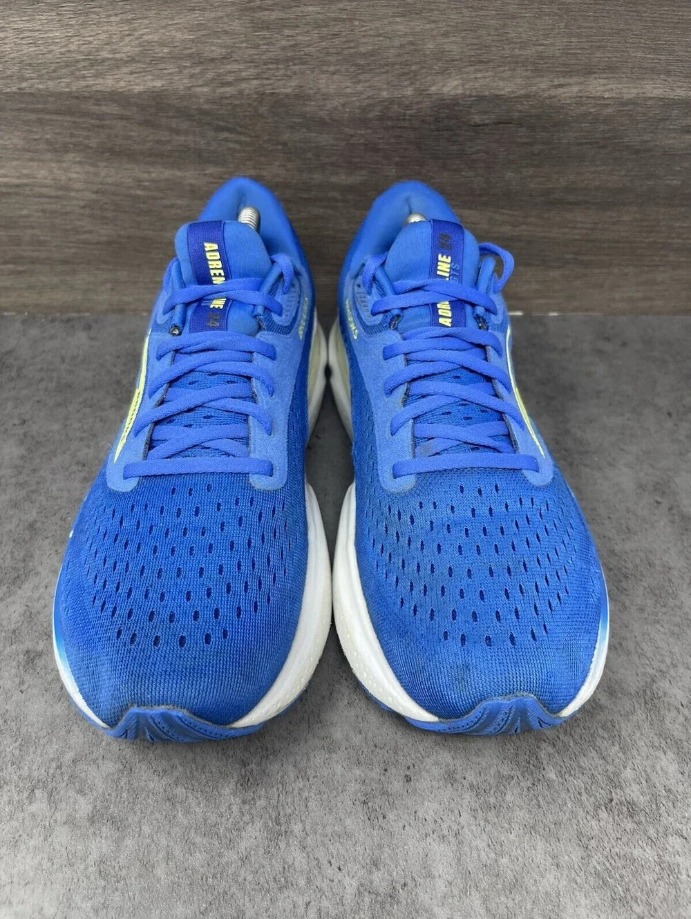 Brooks Adrenaline GTS 24 Mens Size 9.5 Blue Yellow GuideRails Running Shoes